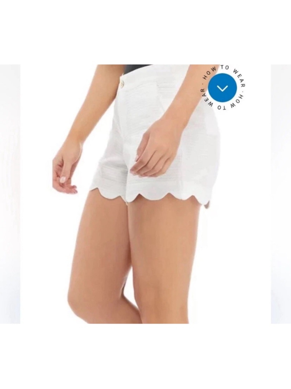 Lilly Pulitzer Scallop Hem White Women's Shorts size 10